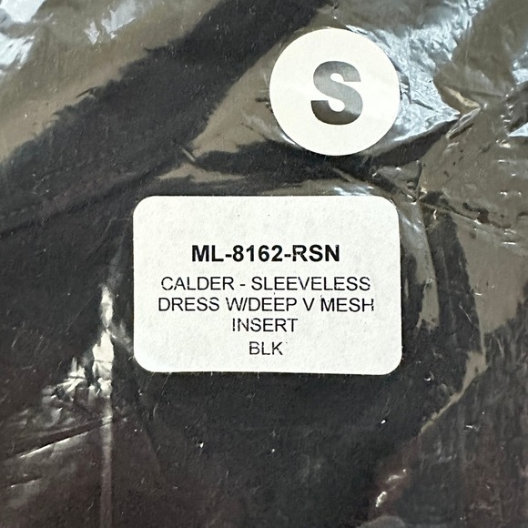 Michael Lauren Calder Sleeveless Dress Black Mesh Insert Raw Edge Size S NWT - Picture 6 of 8